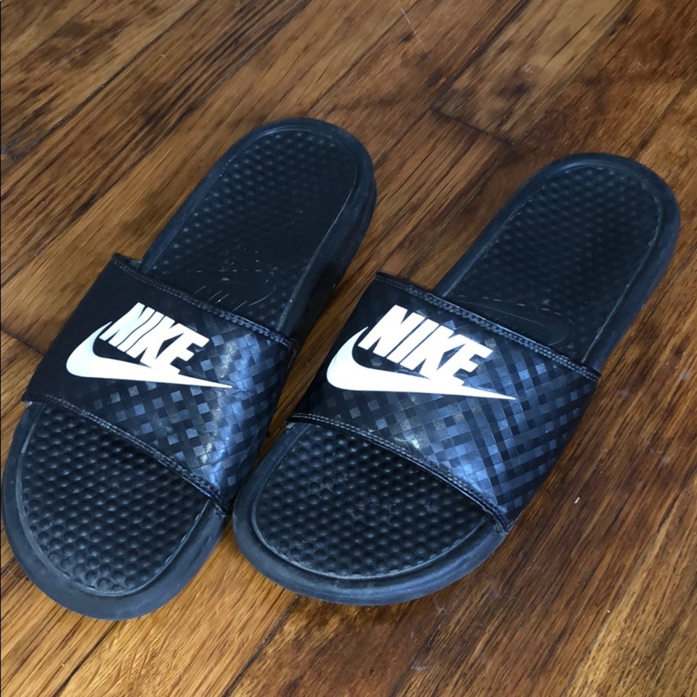 Black Nike Slides